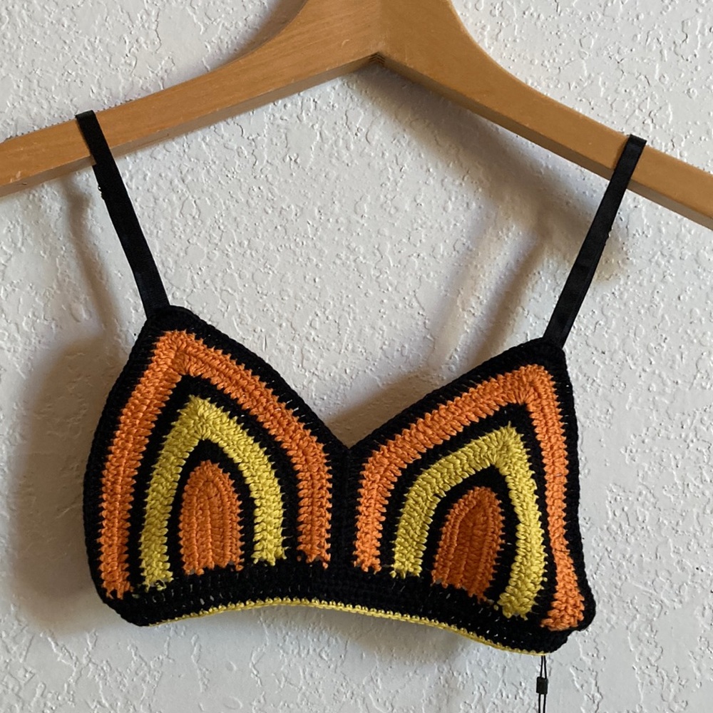 Dance & Marvel crochet bra top.